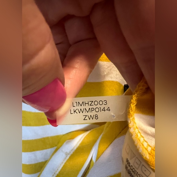 🆕 💛 NWT KARL LAGERFELD Paris Yellow White Stripe Balloon Sleeve T | Women’s XL - Picture 8 of 11